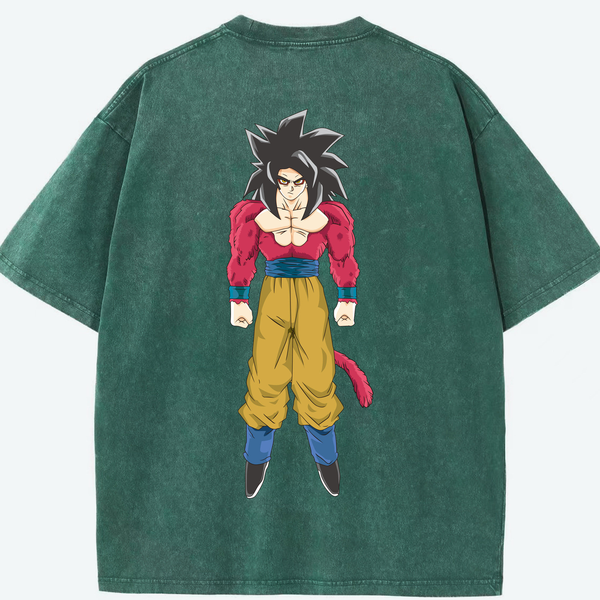 （画像用） ドラゴンボール 孫悟空（そん ごくう）Son Goku カカロット DRAGON BALL Kakarotto 綿100% ヴィンテージ風 半袖Tシャツ（背面プリント）